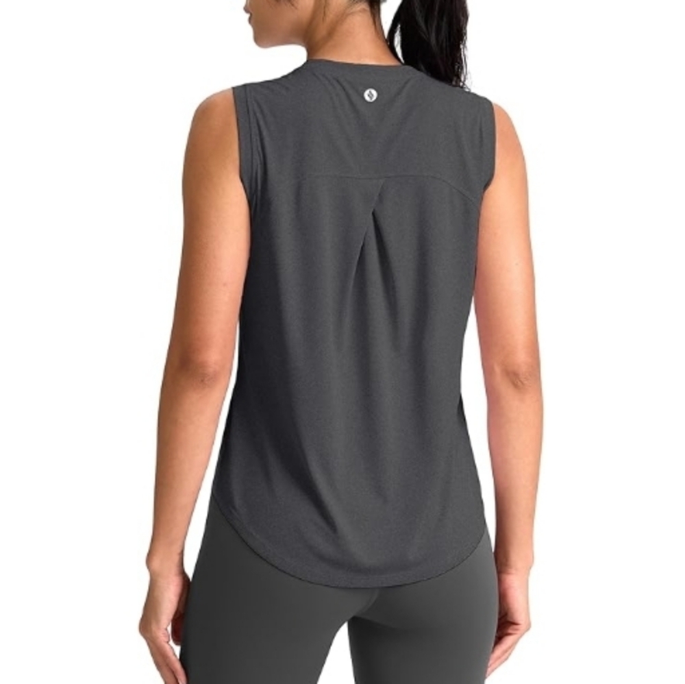 Sleeveless Workout Active Tennis Yoga  Athletic Top Gray